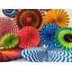 thumbnail image 2 of Nvzi 6 piezas de abanicos de papel con estampado en caliente para colgar con motivos florales de verano, cumpleaños, baby shower, bodas, dorado, 2 of 4
