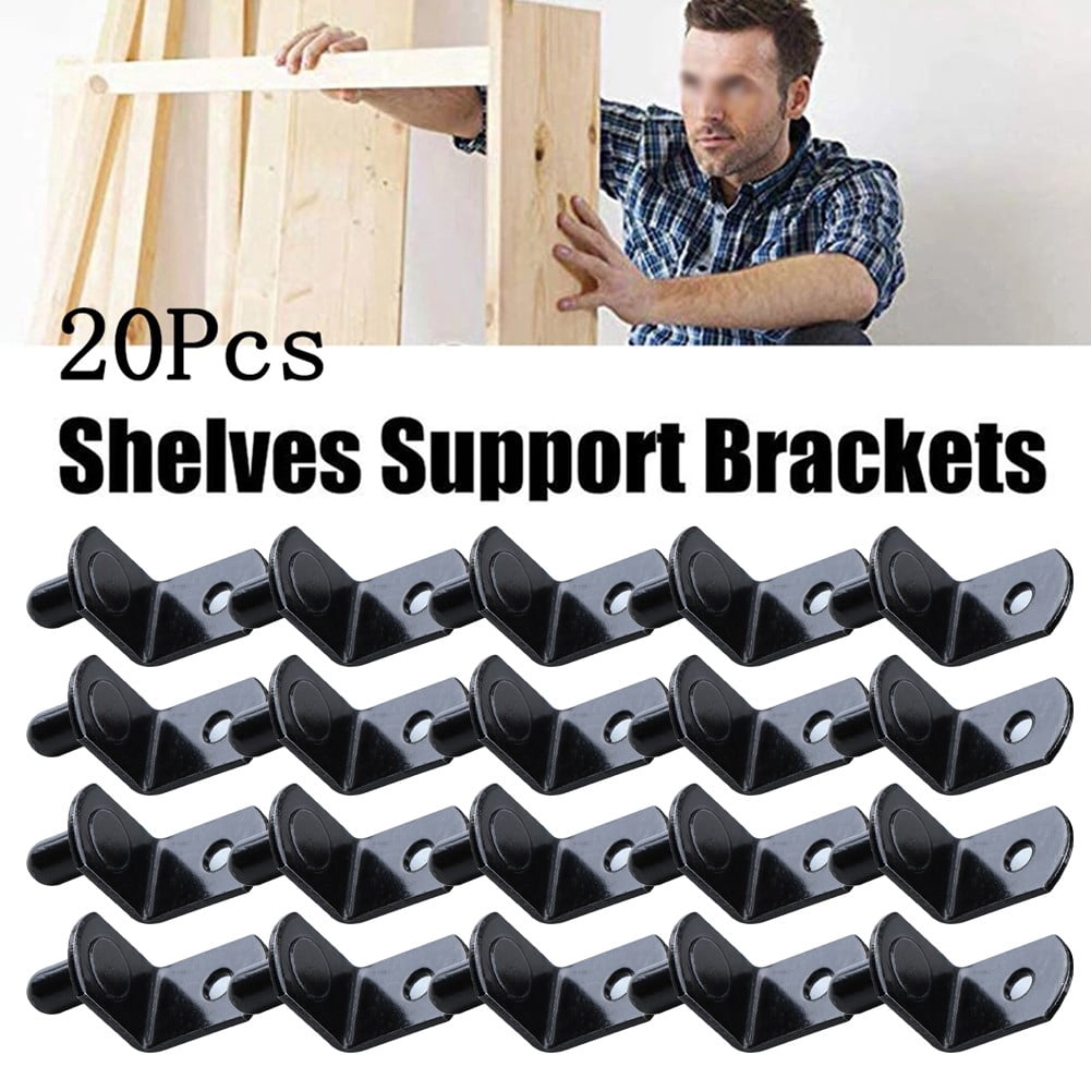 BCLONG 20pcs Shelf Support Studs Pegs Pins 5mm L-Shaped Cabinet Bracket Bronze