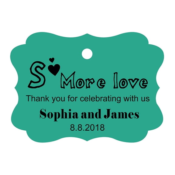 100 PCSÂ&nbsp;Personalized Wedding Favor Gift Paper Tags- Some More LoveÂ&nbsp;Thank You For Celebrating with us Custom Made Hang Tags