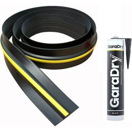 

½ High Garage Door Flood Barrier Threshold Kit (10 3 ) | Flexible PVC | Complete Kit Includes 1 Adhesive | GaraDry