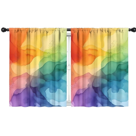 Blackout Kids Curtains,Colorful Tie Dye Blot Pattern Childrens Insulated Curtains Set Of 2,Bedroom Essentials,Toddler Room Decor 42"x54"