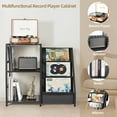 thumbnail image 3 of Olakee Record Player Table, with 3-Tier Vinyl Storage for 220 Albums for Living Room Music Room Study, Black, 3 of 8