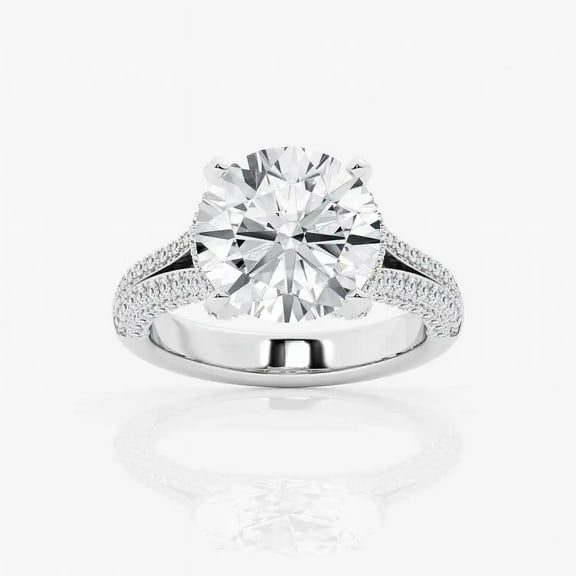 Zoya Jewel 2.2 Ct Round Cut Lab Created Diamond Wedding Ring – Split Shank Engagement Ring – 14K White Gold Plated – Gift Jewelry for Her