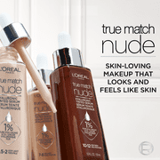 LOreal Paris True Match Nude Hyaluronic Tinted Serum Foundation Makeup, 1-2.5 Rosy Light, 1 fl oz