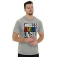 thumbnail image 3 of Worlds Gayest Uncle Birthday Pride Men's Graphic T Shirt Tees Brisco Brands S, 3 of 5