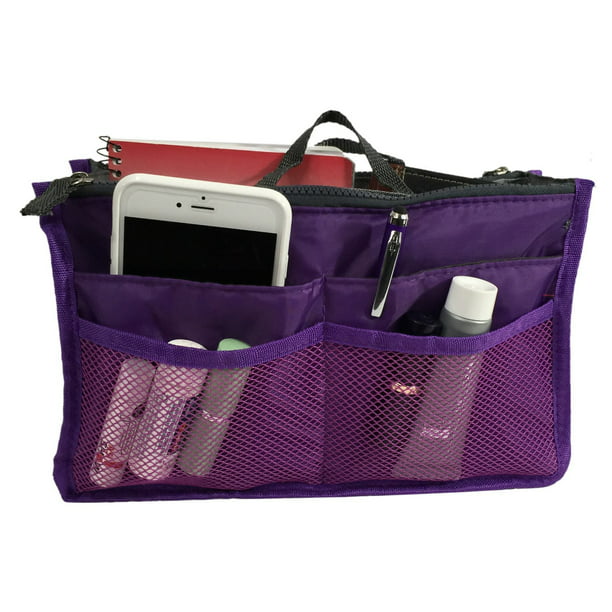 K-Cliffs Handbag Organizer Cosmetic Insert Purse Organizer Purple - 0 - 0