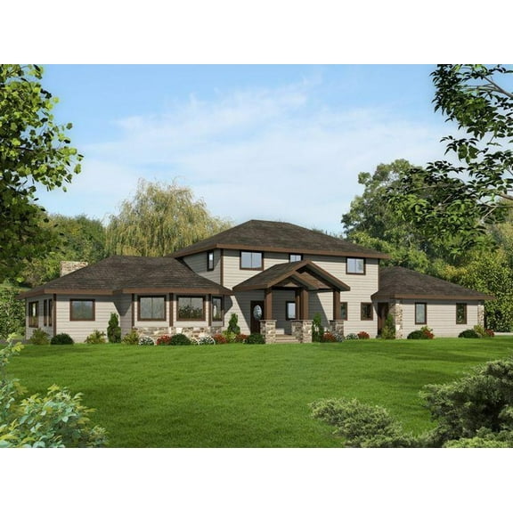 001-3604: Craftsman Ranch 4 Bed, 4 Bath Luxury Home Plan, 5925 Sq Ft: Full Blueprints with License to Build by Home Plan Marketplace - Lesuto