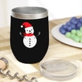 thumbnail image 2 of Snowman Made Of Balls & Clubs with Christmas Hat, Golf Player, Golfing or Golfer Themed Merch Gift, Black 12oz Insulated Wine Tumbler, 2 of 5