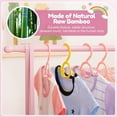 thumbnail image 3 of Kids Clothing Rack with Storage Box, Dress up Holder, Child Garment Hanger with Hanging Rods, Small and Foldable, Bamboo (Pink), 3 of 14
