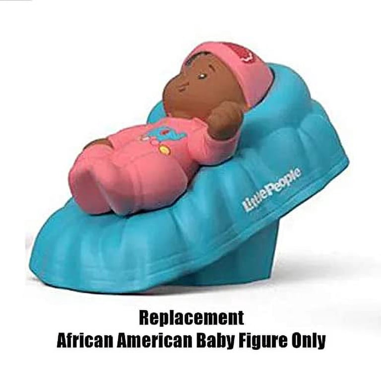Fisher-Price Little People Replacement Baby Figure - Blue Panda Outfit & Red Bed/Basket For FRM72 Playset