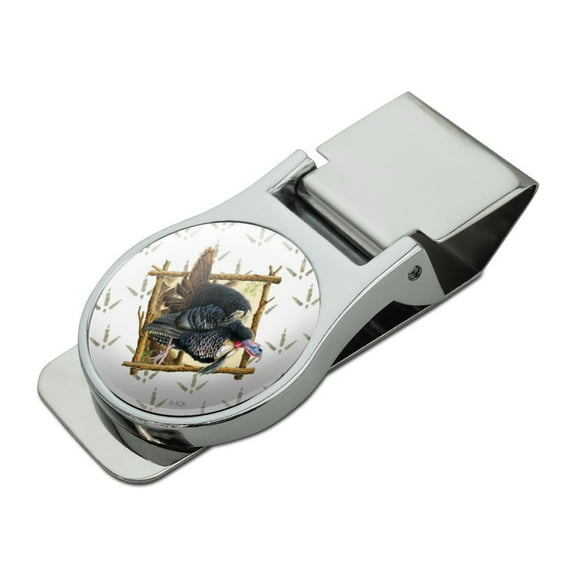 Turkey Diamond Satin Chrome Plated Metal Money Clip