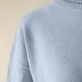 thumbnail image 4 of Womens High O-Neck Sweater Solid Loose-Fit Knit Pullover Winter Casual Long Sleeve Tops, 4 of 7