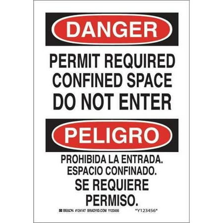 Danger Sign, Brady, 124149, 14"Hx10"W