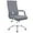 Grey, variant on QRKD Ribbed Office Desk Chair Mid-Back PU Leather Executive Conference Task Chair Adjustable Swivel Chair with Arms (Black)