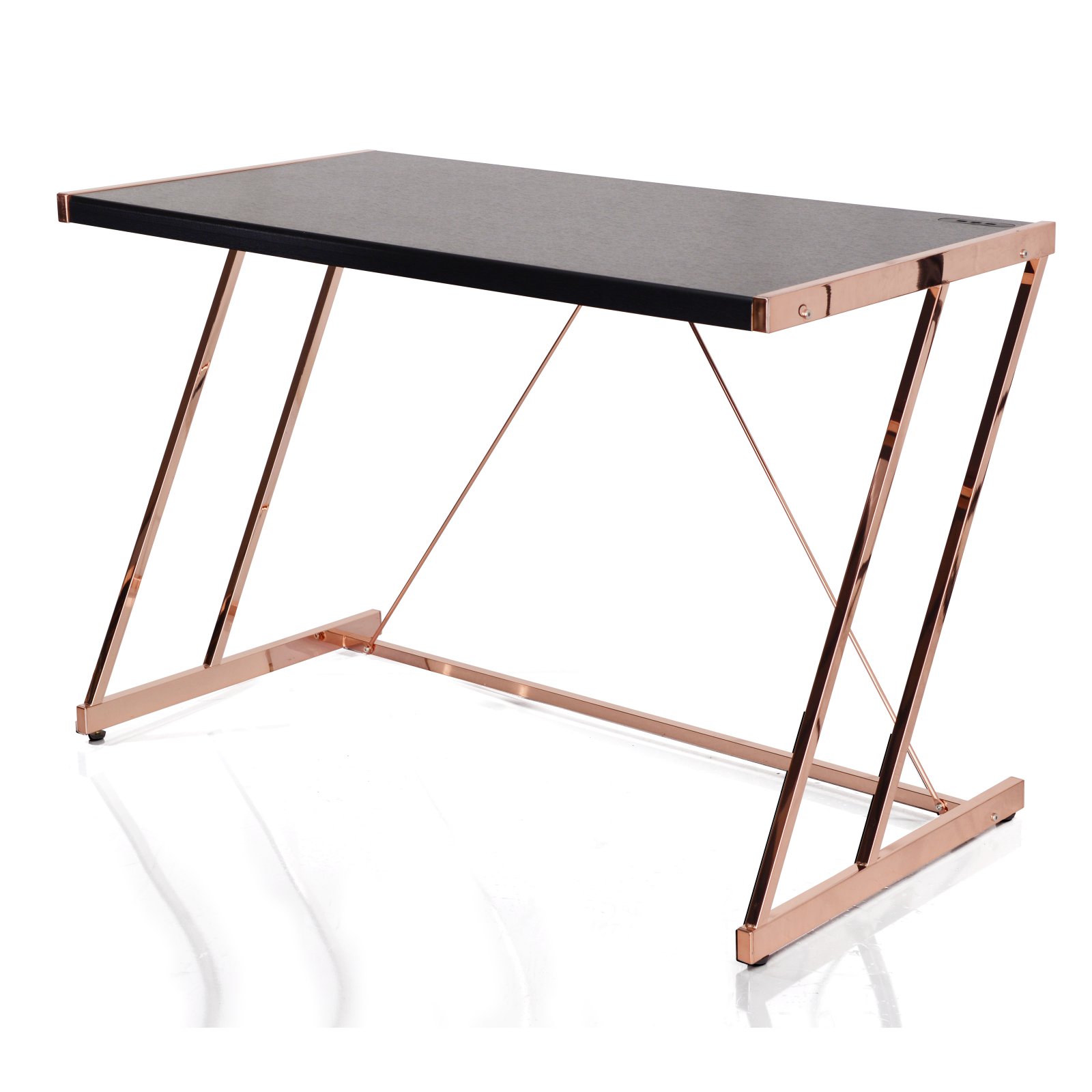 desk with rose gold legs