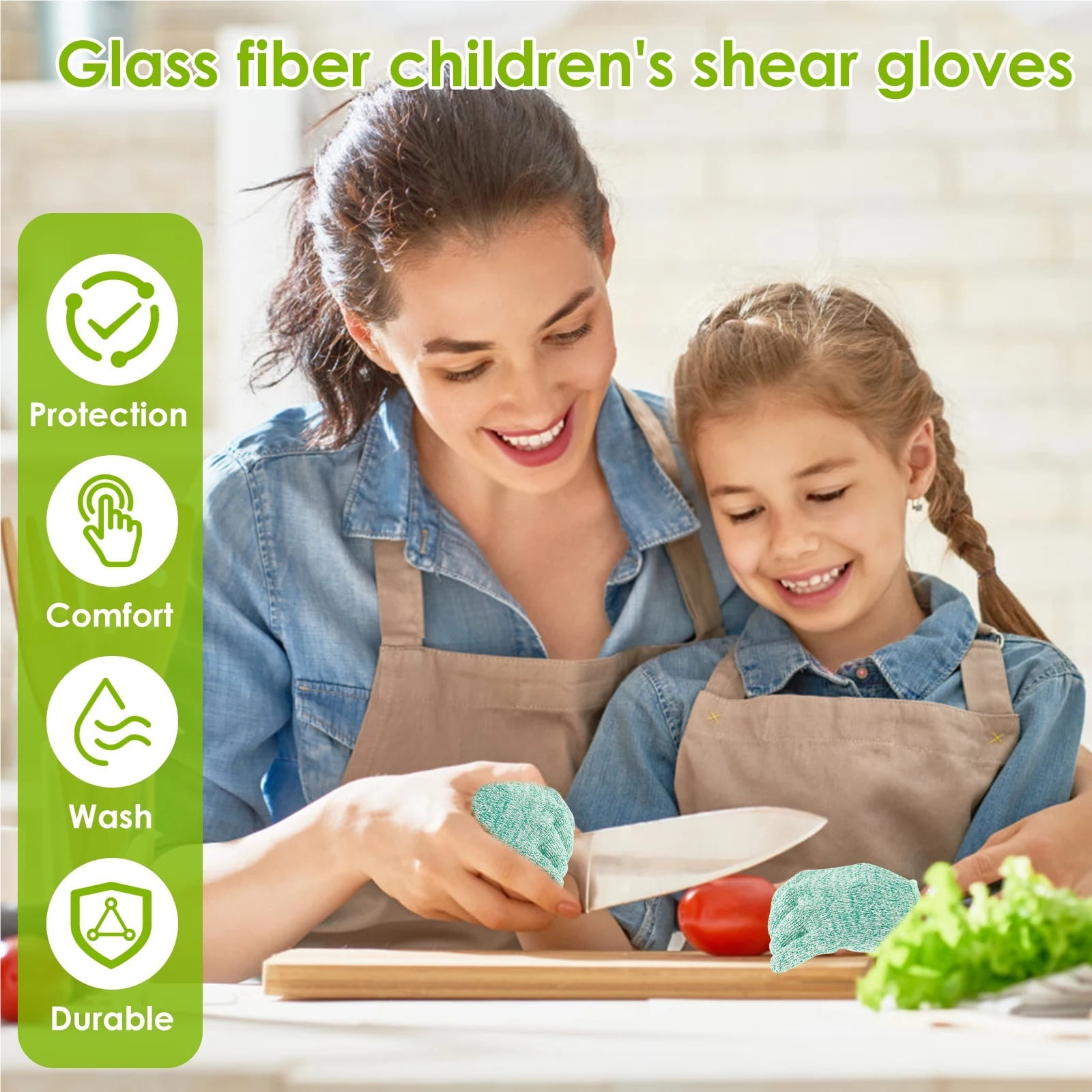 1 Pair Kids Safety Anti Cut Gloves HPPE High-strength Level 5 Protection Cutting Gloves For Children Gardening And DIY Carving ,More Durable