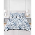 thumbnail image 2 of Twin Quilt Bedding Set, Coastal Nautical Reversible Summer Quilt 3 Pieces, Summer Ocean Sea Blue Plaid Checkered Lightweight Bedspreads Coverlets with 2 Pillow Shams for All Seasons, 2 of 5