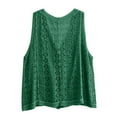 thumbnail image 5 of felwors Womens Ethnic Knit Sweater Vest Hollow Cardigan Vest Single Breasted Pocket Top Green, One Size, 5 of 5
