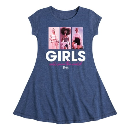 

Barbie - Girls Will Save The World - Toddler And Youth Girls Fit And Flare Dress