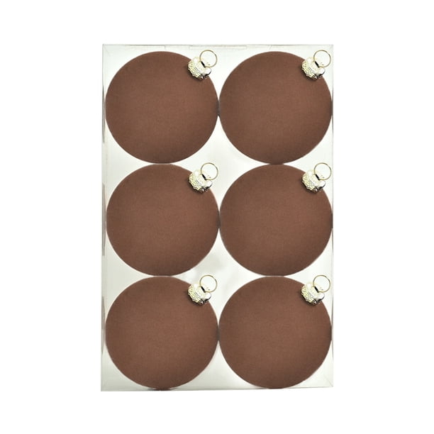 Adornos navideños, bolas de terciopelo, 6 unidades de 2,36 pulgadas para árbol de Navidad, baby shower, primera Navidad, fiesta de cumpleaños, bolas de terciopelo flocado.
