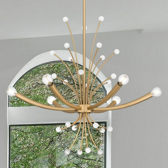 Luxury Glam Chandelier, Brushed Weathered Brass, UQL5460