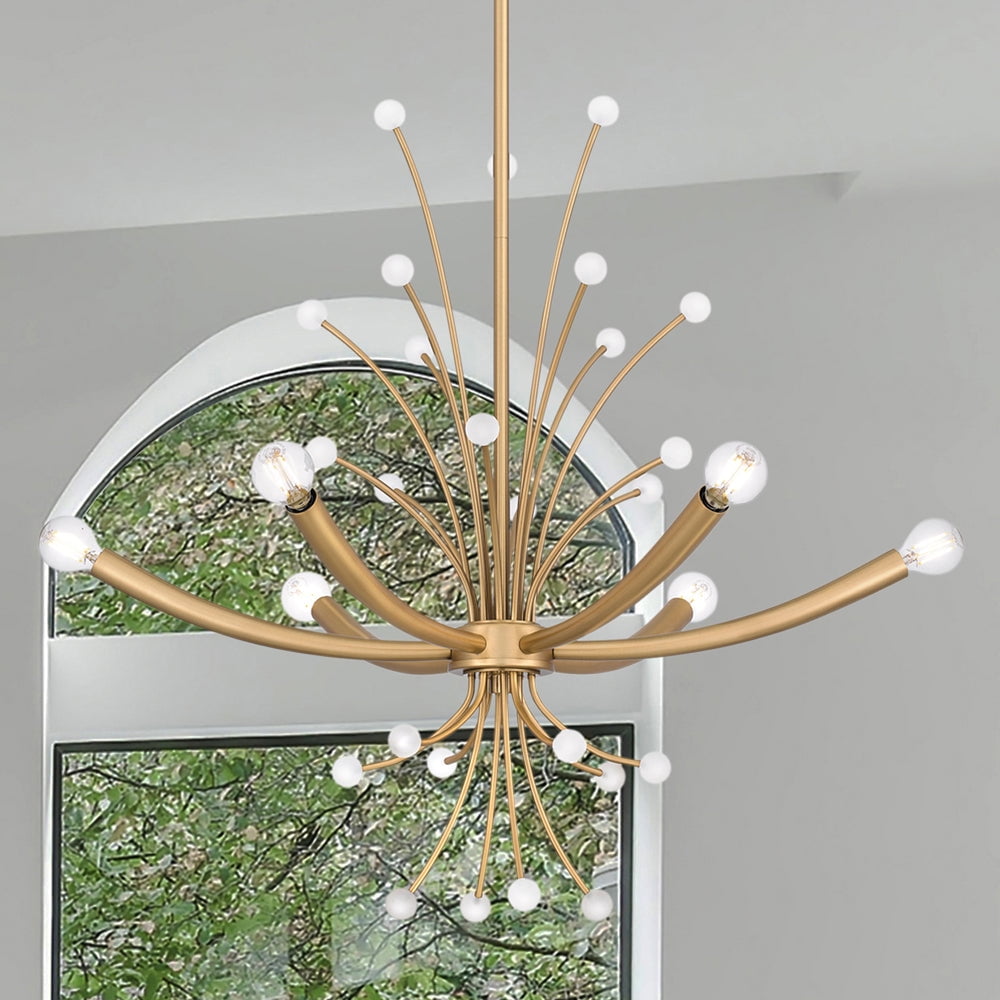 Luxury Glam Chandelier, Brushed Weathered Brass, UQL5460