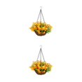thumbnail image 4 of Monstrate Cestas colgantes versátiles Flores artificiales a la venta Fácil de limpiar Precio asequible Cesta colgante de flores simuladas Type3 NO3, 4 of 4