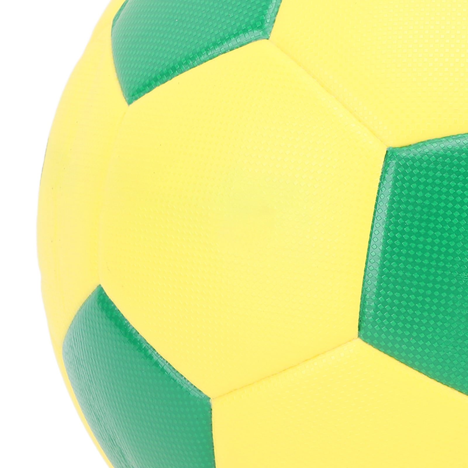 M Buder Size 5 Soccer Ball PU Waterproof Elastic Training Football for Practice Game Kids Adults Yellow Green Official Match Standard 8.3 inches / 21 cm