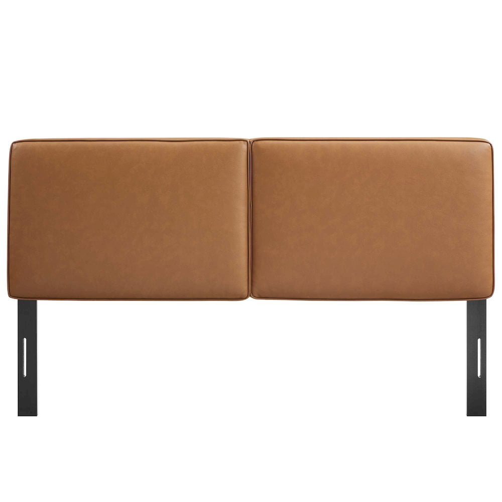 Lindee Vegan Leather Queen Headboard in Tan