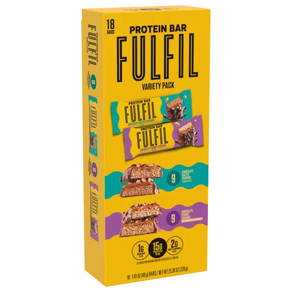 FULFIL Snack Bars , Variety Pack, 1.41 oz, 18 ct