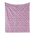 thumbnail image 1 of Mandala Soft Flannel Fleece Blanket, Rosette Ornaments Middle Eastern Persian Style with Pastel Effects, Cozy Plush for Indoor and Outdoor Use, 50" x 70", Baby Pink Purple and White, by Ambesonne, 1 of 5