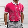 thumbnail image 4 of Fnnxeal Mens Polo Shirts Short Sleeve Golf Summer Casual Collared Graphic Polo Hot Pink Shirts for Men Size XL, 4 of 5