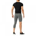 thumbnail image 3 of Baywell Men's 3/4 Compression Pants Running Tights Workout Leggings Athletic Cool Dry Yoga Gym Clothing Gray S-2XL, 3 of 5