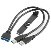 AKASA - 2x External USB 3.0 Male to Internal 19 Pin USB Header Female Adaptor