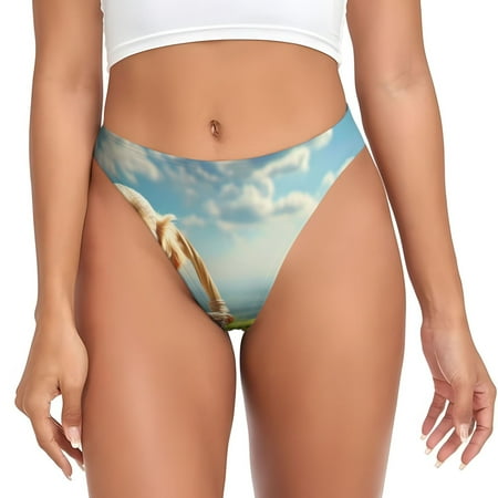 Rateoe Adorable Puppy Basket Pattern Seamless Women Underwear Thongs No Show Ladies Thong No Line Breathable Comfortable Panties Undies for Women-3X-Large