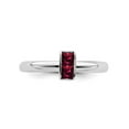 thumbnail image 3 of 1/3 Carat (Ctw) Princess Cut Lab Created Ruby Ring in Sterling Silver for Women, 3 of 6
