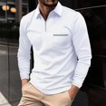thumbnail image 2 of Afdoent Mens Polo Shirts Long Sleeve Color Block Lapel Quarter Zip Shirt Classic Casual Holiday Shirts Tops Vacation Polo Shirts For Men, 2 of 5