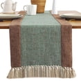 thumbnail image 3 of 15 x 70inch Table Runner-Rustic Cotton Linen Table Runners with Boho Fringe for Kitchen Dinning Coffee Washable Double Layer Table Farmhouse Runner-Light Blue, 3 of 6