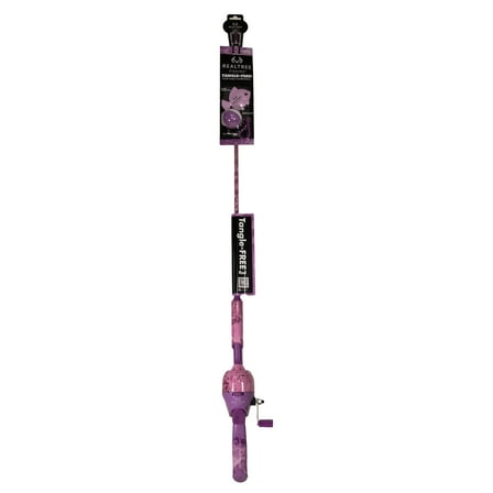 Realtree Passion Pink Micro Tangle-Free Spincast Fishing Rod and Reel Combo with EVA Handle and 3.1:1 Gear Ratio