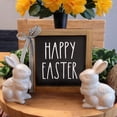 thumbnail image 4 of Happy Easter Sign, 6 Inch Wooden Black Easter Table Top Decorations for Home Indoor, Spring Wood Decorative Signage Plaque Tabletop Wall Art Tiered Tray Mantel Shelf Office Desk Rustic Decor, 4 of 7