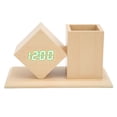 thumbnail image 2 of Portalápices Reloj despertador Bling Bling Luz verde Pantalla de temperatura Estilo simple, 2 of 12