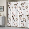 thumbnail image 5 of Pastoral Leaf Shower Curtain, Watercolors Brown Grey Eucalyptus Leaves Birds Waterproof Shower Curtain Set with 12 Hooks Lightweight Bath Curtains Fabric Bathroom Decor 72x72 Inches, 5 of 9