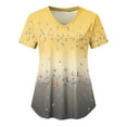 thumbnail image 2 of JUNWELL Blouses Médicales pour Femmes Blouses Amples d'Été à Manches Courtes Col en V Imprimé Floral Uniforme de Travail avec Poches, 2 of 3