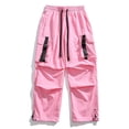 thumbnail image 2 of GZMOALH Men's Lightweight Nylon Cargo Jogger Pants, Drawstring Waist Utility Pants with Adjustable Hems, 2 of 5