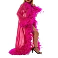 thumbnail image 3 of Peignoir à Manches Longues en Plumes pour Femmes Lingerie Transparente Kimono Robe de Mariée, 3 of 6