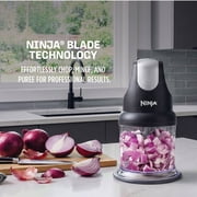 Ninja Food Chopper 2-Cup, One-Touch Pulse, Splash Guard & Storage Lid, Compact Kitchen, NJ100 Gray