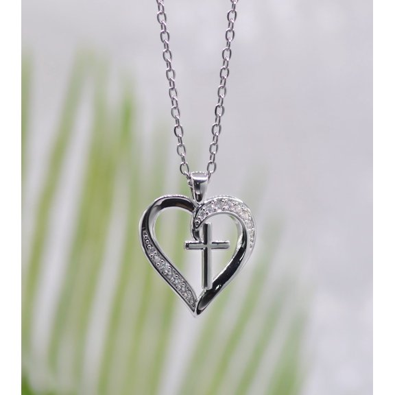 Necklace-Eden Merry-Heart/Cross-Silver