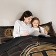 thumbnail image 4 of Castle Fairy Western Wood Letter T Full Size Comforter Sets 3 Pieces for Adults,Vintage Texas Star Bedding Sets for Home Decor,Black Reversible, 4 of 6