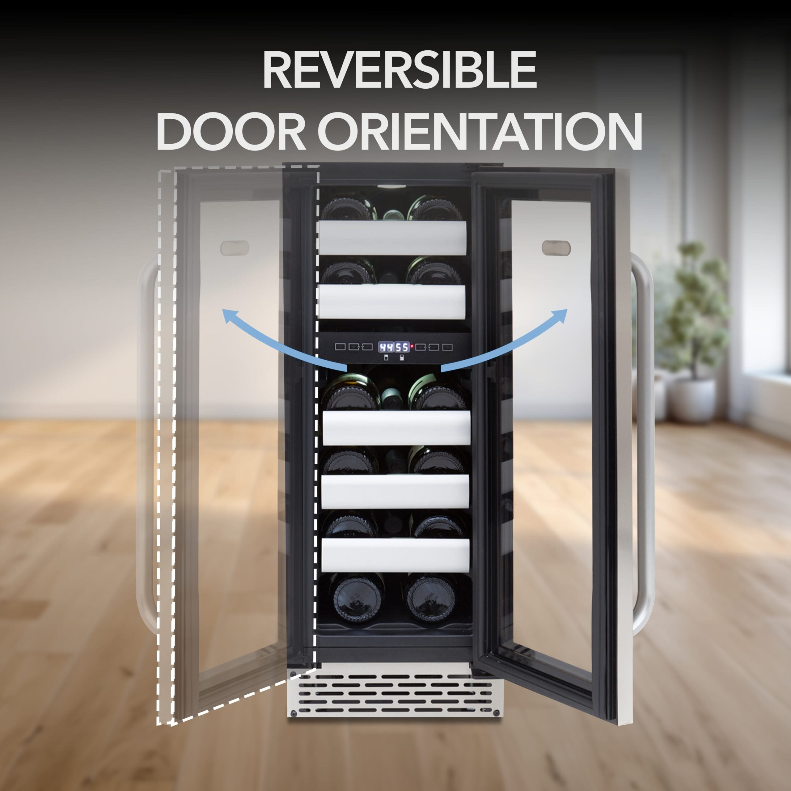 Whynter BWR-171DS Elite 12" 17 Bottle Seamless Stainless Steel Door Dual Zone Built-in Wine Refrigerator