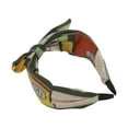 thumbnail image 5 of Unique Bargains 1 Pc Wide Tie Bow Geometric Headbands for Women Army Green, 5 of 6